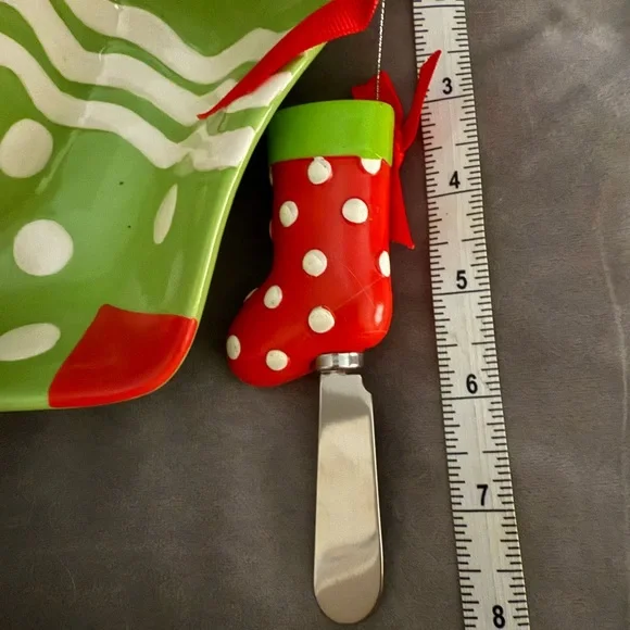 MUDPIE porcelain stocking dish with serving utensil - Picture 3 of 5